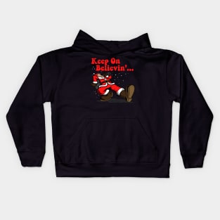 Santa Claus Keep On Truckin' Retro Vintage Christmas Parody A Kids Hoodie